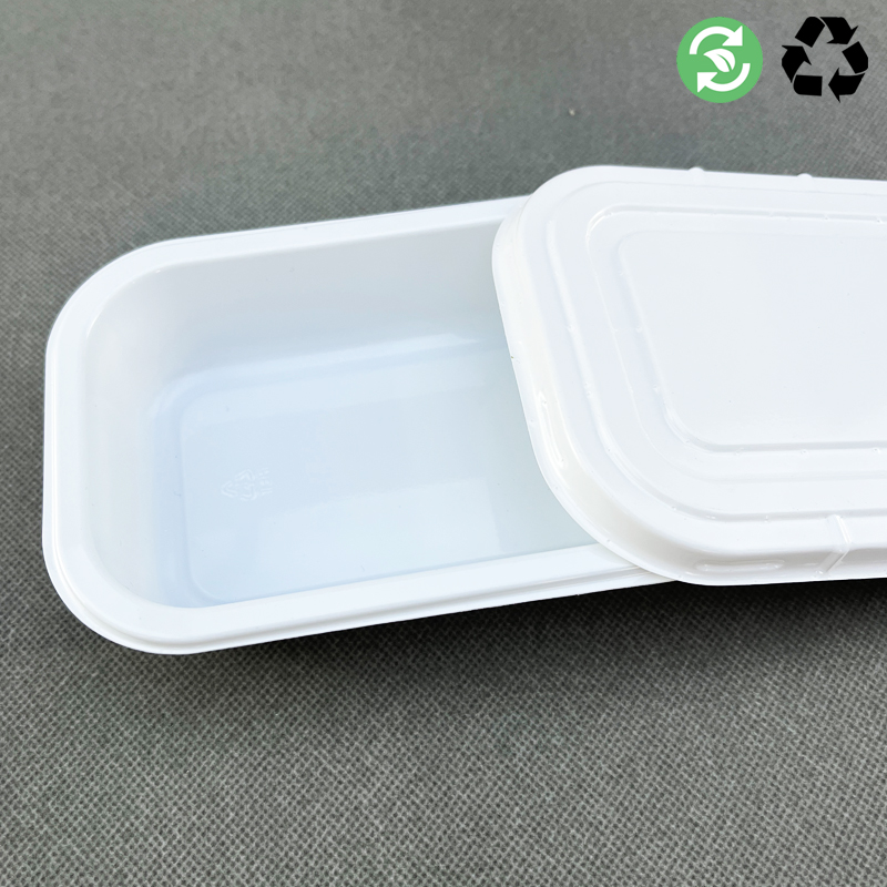 Bandeja de comida CPET ecológica desechable blanca/negra desechable de precio directo chino